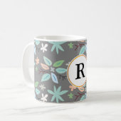 Mug monogramme et feuilles (Devant gauche)
