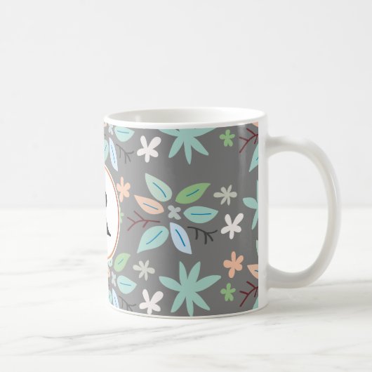 Mug monogramme et feuilles (Droite)