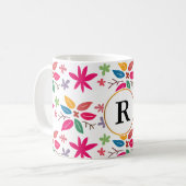 Mug monogramme et feuilles (Devant gauche)