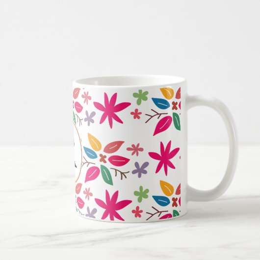 Mug monogramme et feuilles (Droite)