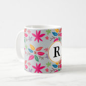 Mug monogramme et feuilles (Devant gauche)