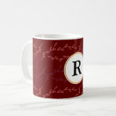 Mug monogramme et feuilles (Devant gauche)