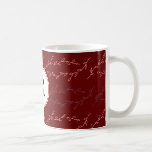 Mug monogramme et feuilles