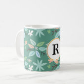 Mug monogramme et feuilles (Devant gauche)