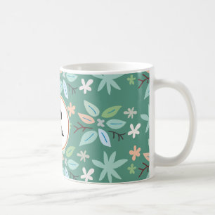 Mug monogramme et feuilles