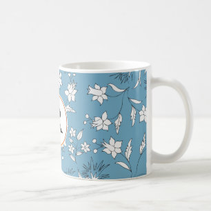 Mug monogramme et fleurs