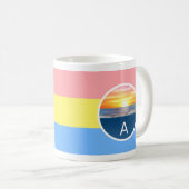 Mug Monogramme et lever de soleil sur l'océan sur des (Devant droit)