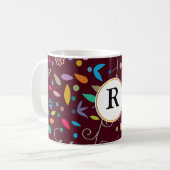 Mug monogramme et motif coloré (Devant gauche)