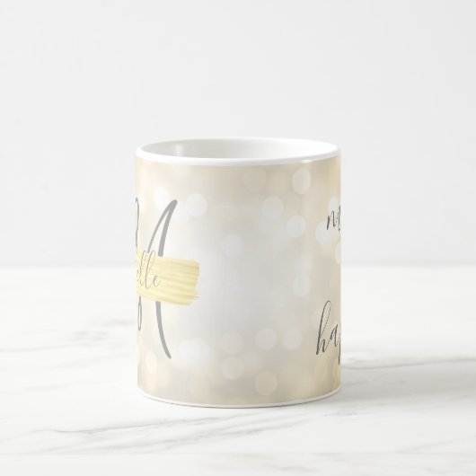 Mug Monogramme et motivation d'or moderne (Centre)