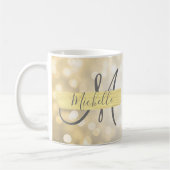 Mug Monogramme et motivation d'or moderne (Gauche)
