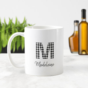 Mug Monogramme et nom de la plaque de bison simple