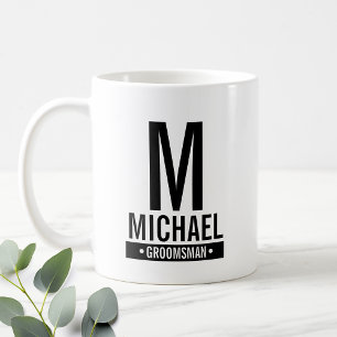 Mug Monogramme et nom du Groomsman personnalisé