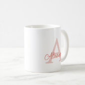 Mug Monogramme et nom écrits à la main avec une écritu (Devant droit)