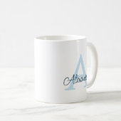 Mug Monogramme et nom écrits à la main dans un style é (Devant droit)