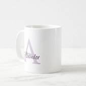 Mug Monogramme et nom écrits à la main dans un style é (Devant gauche)