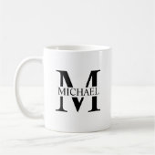 Mug Monogramme et nom personnalisés blancs (Gauche)