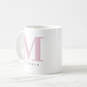 Mug Monogramme et nom personnalisés de grande taille m (Devant gauche)