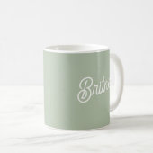 Mug Monogramme et nom personnalisés de Sage Vert moder (Devant droit)