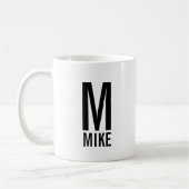 Mug Monogramme et nom personnalisés modernes (Gauche)