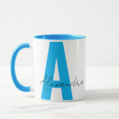 Mug Monogramme et nom Texte personnalisé (Gauche)