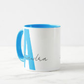 Mug Monogramme et nom Texte personnalisé (Devant gauche)