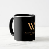 Mug Monogramme et profession d'or élégant personnalisé (Devant gauche)