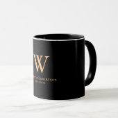 Mug Monogramme et profession d'or élégant personnalisé (Devant droit)