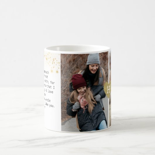 Mug Monogramme fait sur commande de coeur d'or de (Centre)