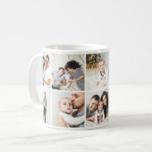 Mug Monogramme familial personnalisé 9 Collage photo (Devant gauche)