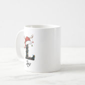Mug Monogramme Famille Noël Antlers Santa Hat PHOTO (Devant gauche)