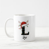Mug Monogramme Famille Noël Antlers Santa Hat PHOTO (Gauche)