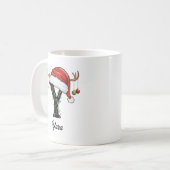 Mug Monogramme Famille Noël Antlers Santa Hat PHOTO (Devant gauche)