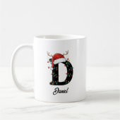 Mug Monogramme Famille Noël Antlers Santa Hat PHOTO (Gauche)