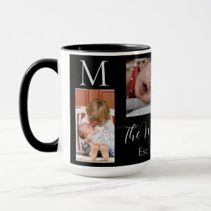 Mug Monogramme Famille Photo Collage Personnalisé