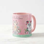 Mug Monogramme Faune Filles Boho Jungle Animaux Jolies (Devant droit)