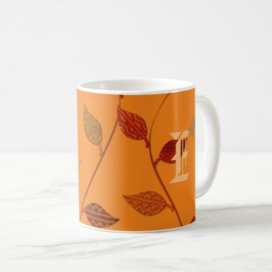 Mug Monogramme Feuille brillant (Devant droit)
