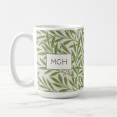 Mug Monogramme Feuilles de Saule Vert Vintage (Gauche)