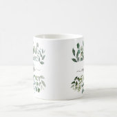 Mug Monogramme feuilles de verdure d'eucalyptus vert s (Centre)
