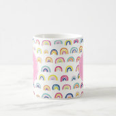 Mug Monogramme fille mignonne Motif arc-en-ciel (Centre)