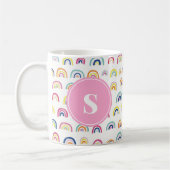 Mug Monogramme fille mignonne Motif arc-en-ciel (Gauche)