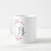Mug Monogramme fleur arc-en-ciel fleurs sauvages illus (Devant gauche)