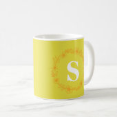 Mug Monogramme Fleur Dorée (Devant droit)