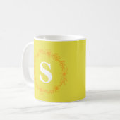 Mug Monogramme Fleur Dorée (Devant gauche)
