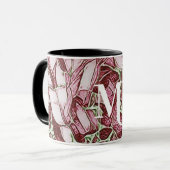 Mug Monogramme Fleur Rouge Et Blanche (Devant gauche)