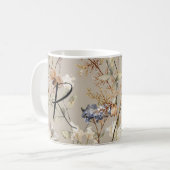 Mug Monogramme Fleur sauvage d'automne Aquarelle Musiq (Devant gauche)