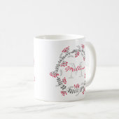 Mug Monogramme Fleurs (Devant droit)