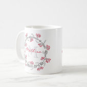 Mug Monogramme Fleurs (Devant gauche)