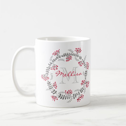 Mug Monogramme Fleurs (Gauche)