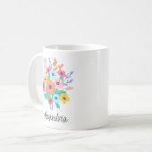 Mug Monogramme Fleurs Modernes (Devant gauche)