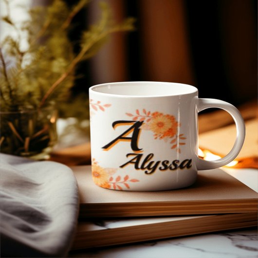 Mug Monogramme Fleurs Personnalisé - Nom & Je Pers
